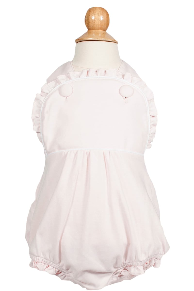Eloise bubble children’s playwear shown in light pink colorway